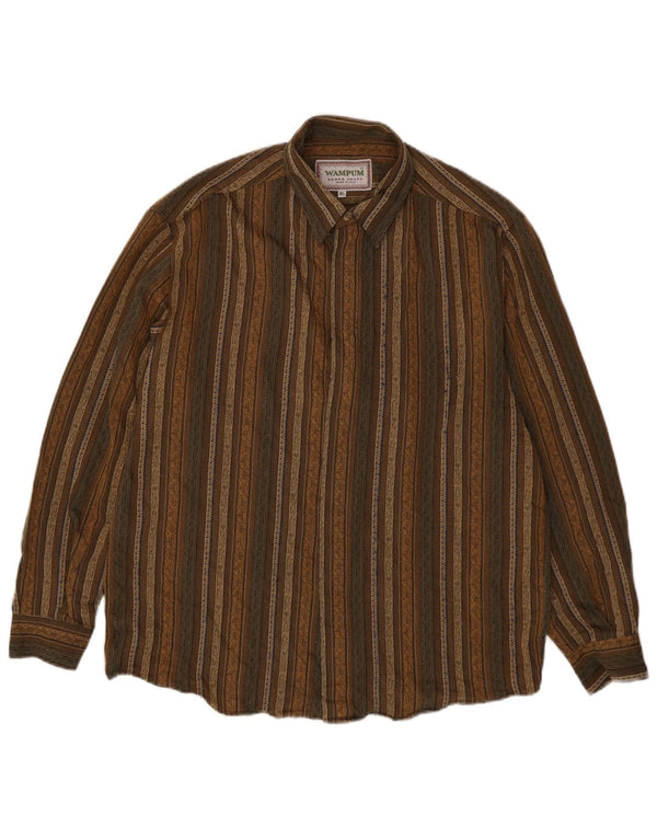 Cămașă pentru bărbați Wampum XL Kaki cu dungi