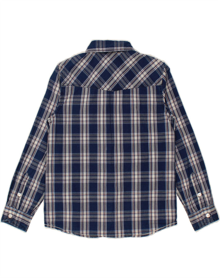 PEPE JEANS Boys Shirt 9-10 Years Navy Blue Check Cotton Vintage PEPE Jeans and Second-Hand PEPE Jeans from Messina Hembry 