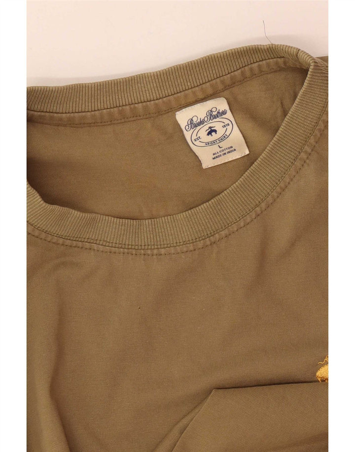 Tricou Brooks Brothers pentru bărbați Top mare din bumbac kaki