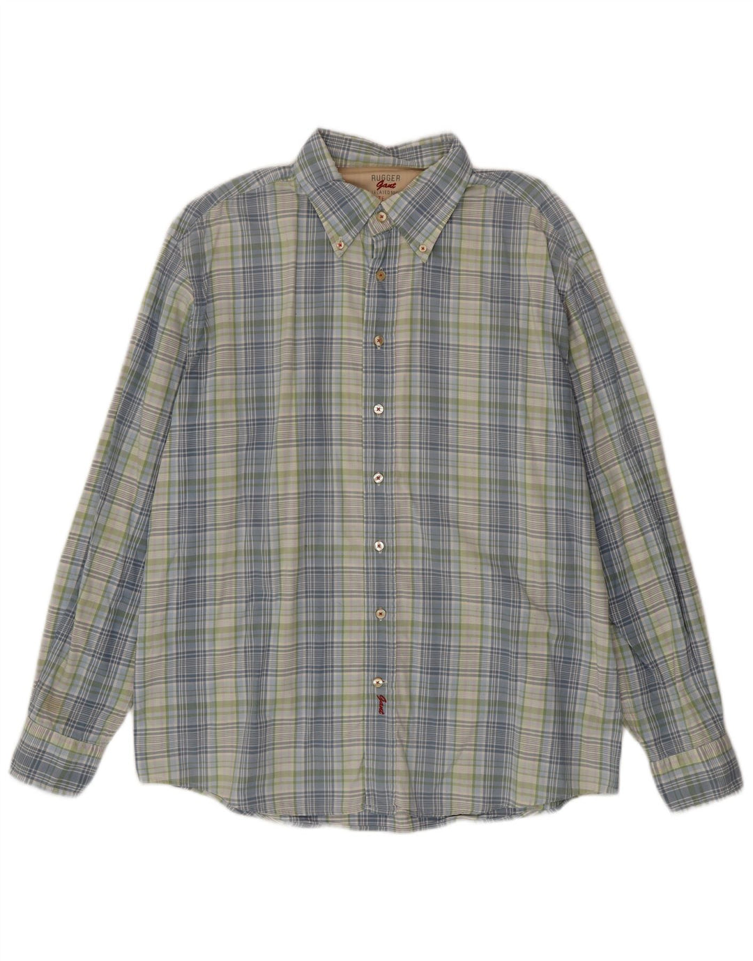 Cămașă pentru bărbați Gant Rugger Slim Fit 2XL, bumbac cu carouri albastre