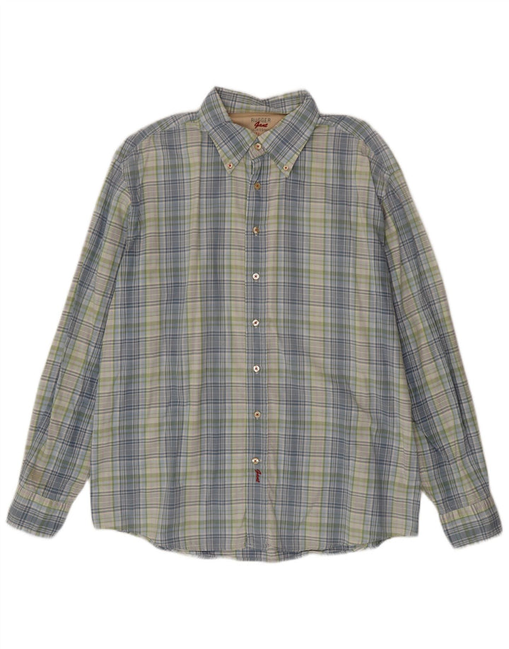Cămașă pentru bărbați Gant Rugger Slim Fit 2XL, bumbac cu carouri albastre