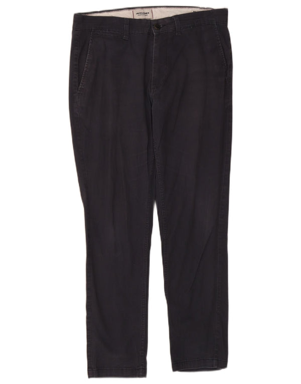 Pantaloni chino slim pentru bărbați Jack & Jones L32 L28 bumbac bleumarin