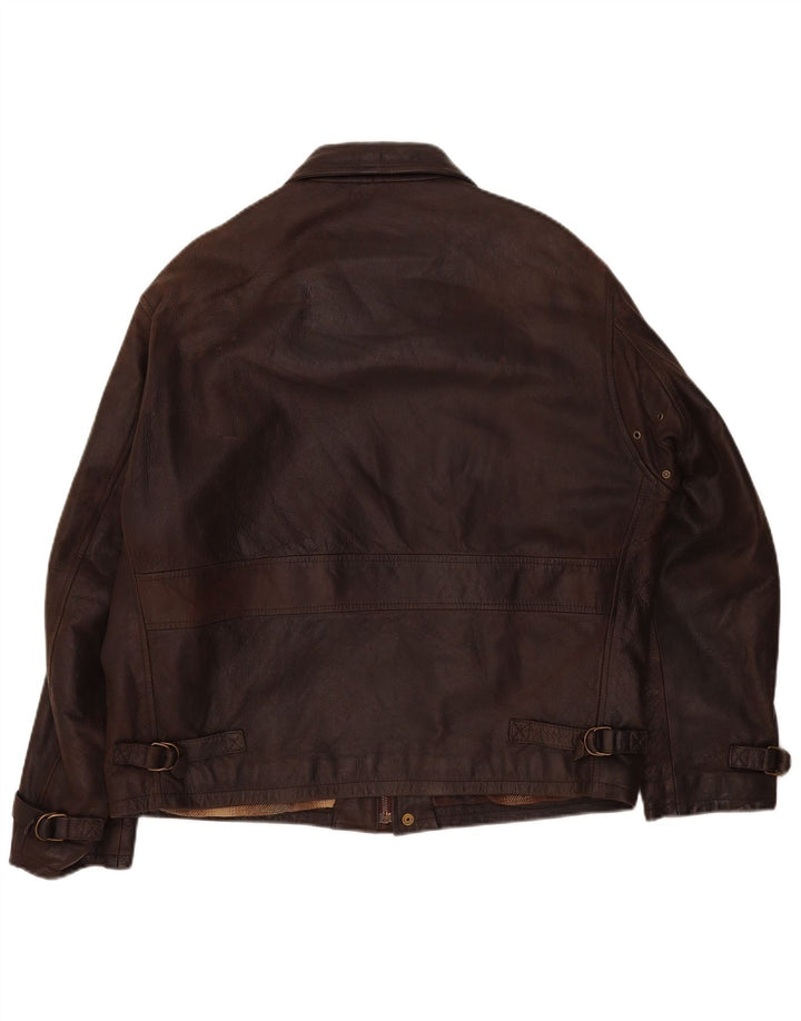 Jachetă de piele vintage pentru bărbați UK 42 XL maro