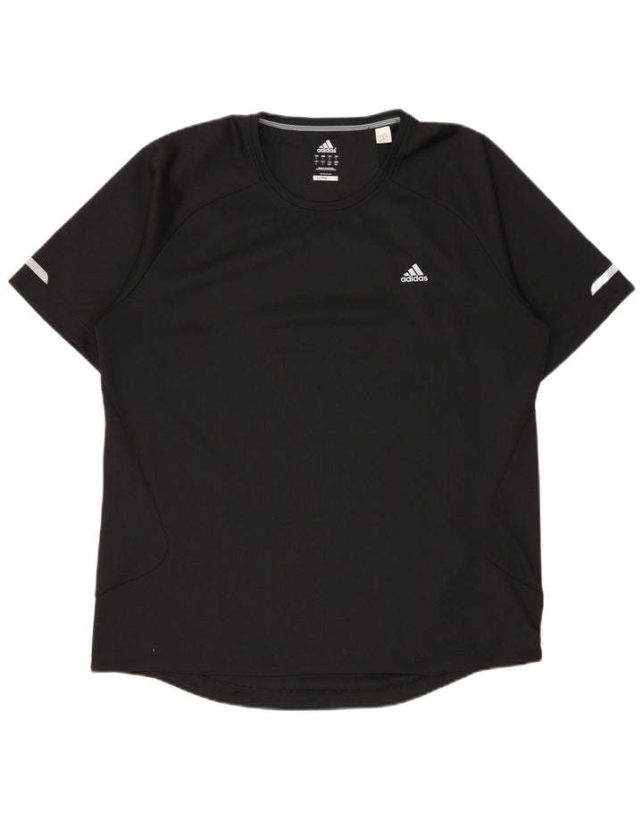 Tricou ADIDAS Climalite pentru bărbați Top mare din poliester negru