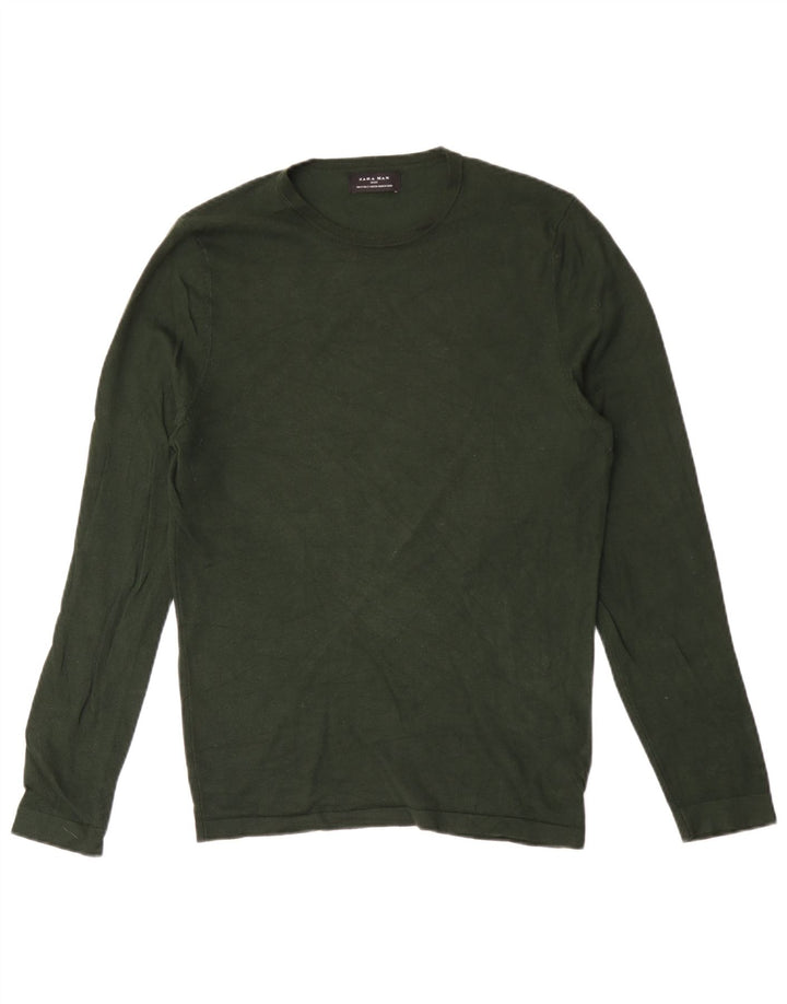 Top pentru bărbați Zara cu mânecă lungă, verde mic