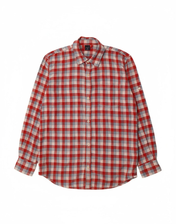 GAP Boys Shirt 10-11 Years Red Check Cotton