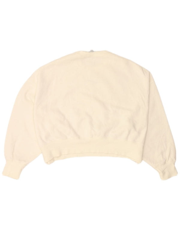 Pulover NIKE Crop Oversized pentru femei UK 14 Bumbac alb mediu