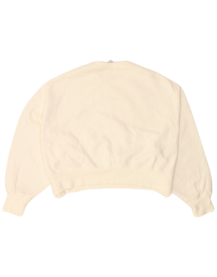 Pulover NIKE Crop Oversized pentru femei UK 14 Bumbac alb mediu