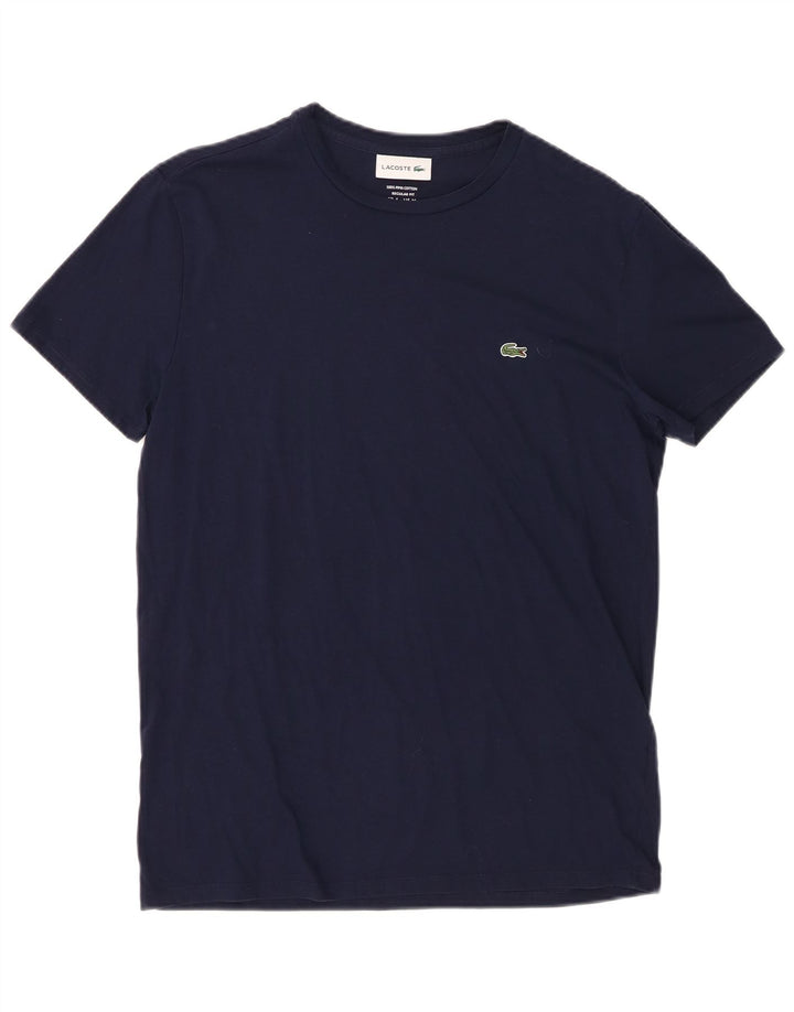Tricou Lacoste pentru bărbați, cu croiala normală, top mărime 4, bumbac, albastru bleumarin mediu