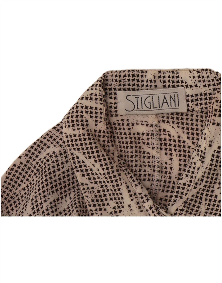 Cămașă vintage cu mânecă scurtă pentru femei UK 14 Medium Black Houndstooth