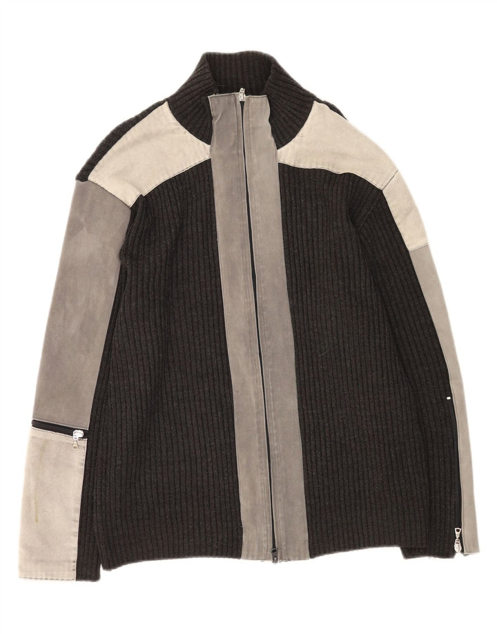 Pulover cardigan pentru bărbați Sasch XL, gri, acrilic, bloc de culoare
