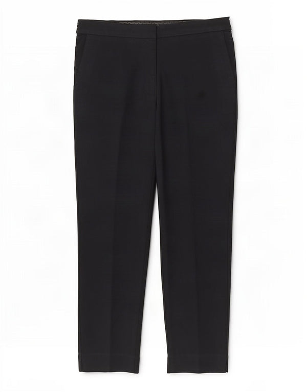 Pantaloni de damă Zara Crop Slim Casual L30 L26 Bumbac bleumarin