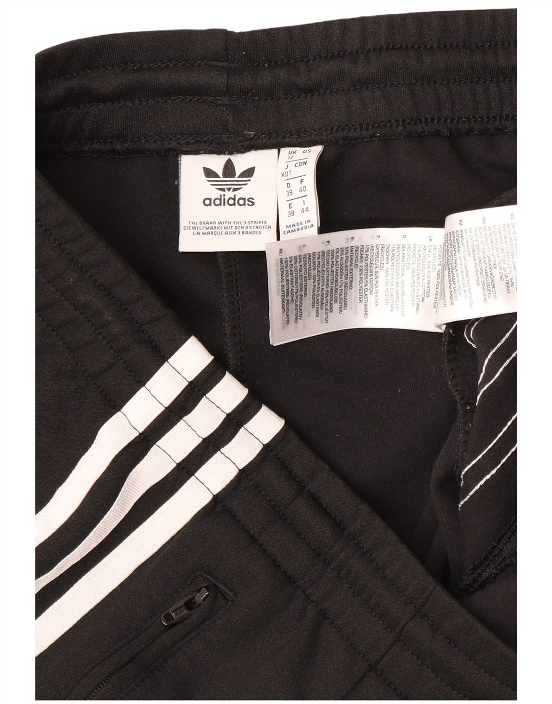Pantaloni de trening Adidas pentru femei UK 12 Poliester mediu negru