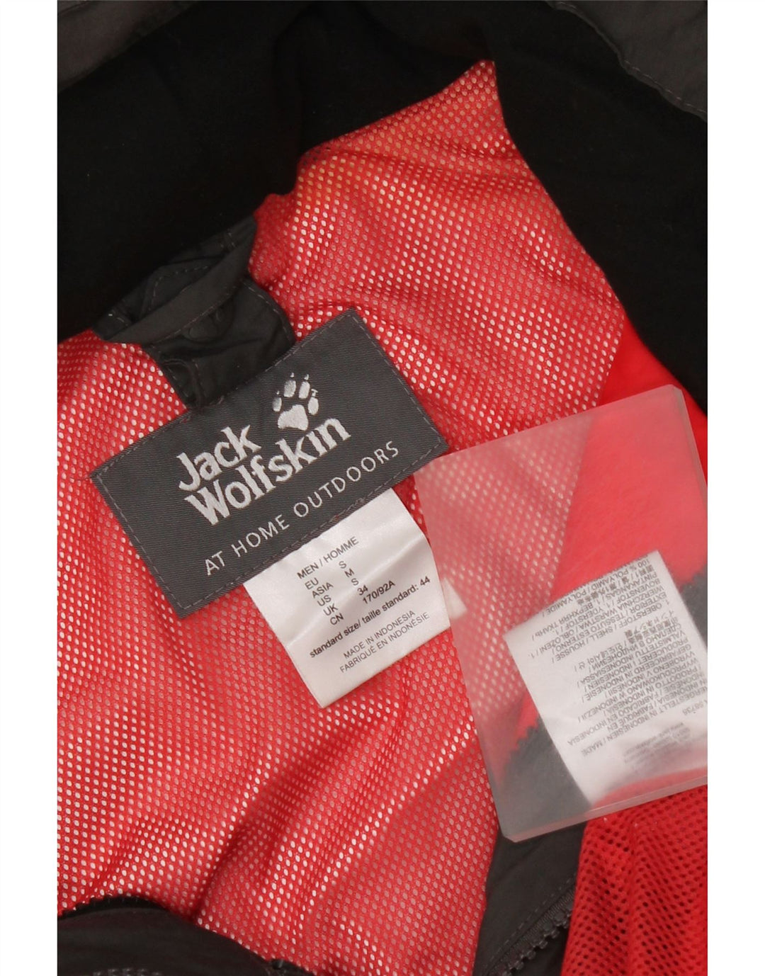 Jack Wolfskin Jachetă de ploaie cu glugă pentru bărbați UK 34 Poliamidă gri mică
