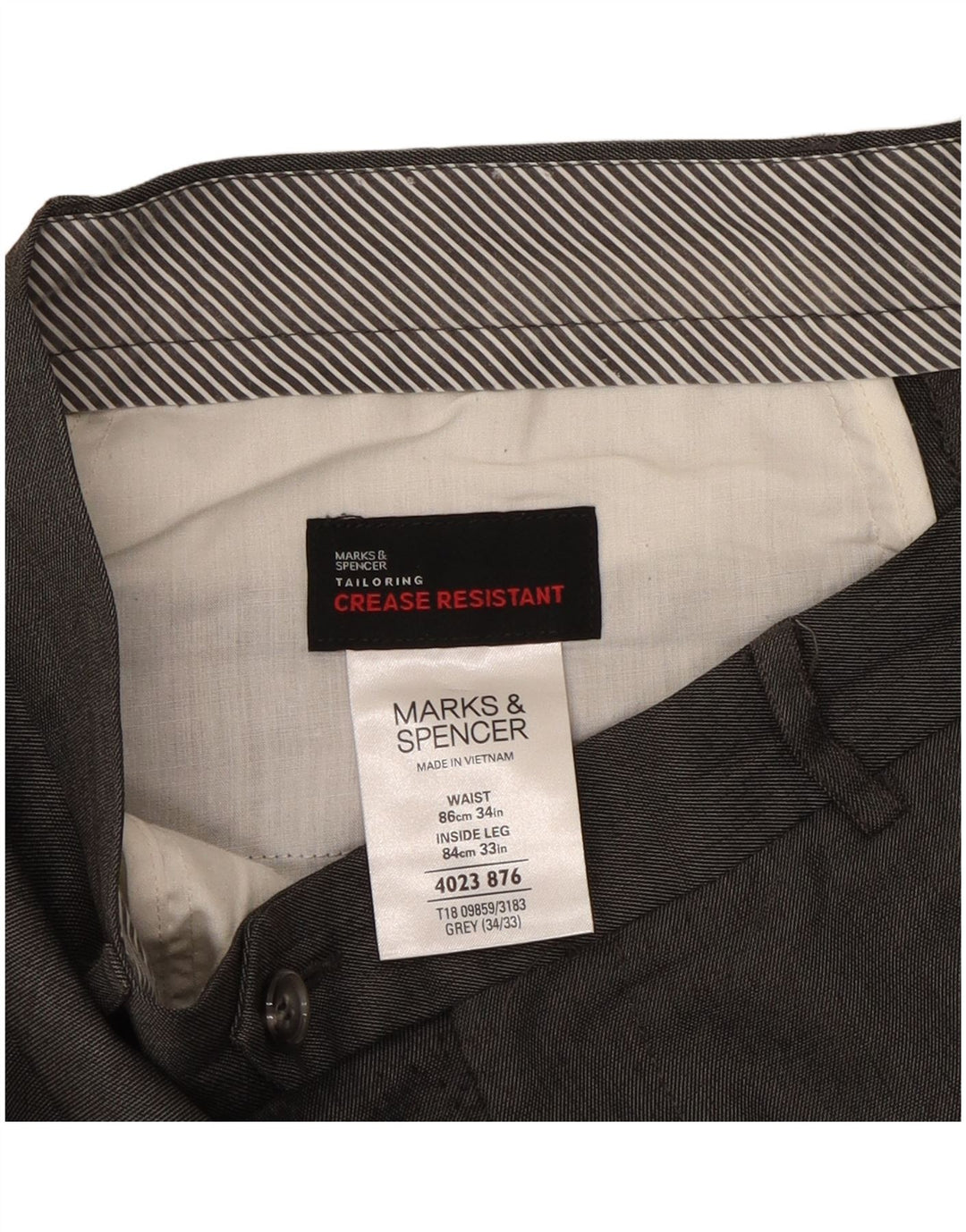 Marks & Spencer Pantaloni drepți pentru bărbați L34 L33 Poliester gri