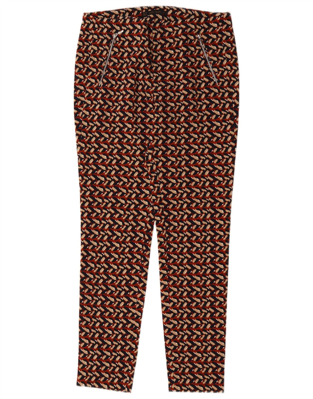 Pantaloni chino slim pentru femei Zara Mediu L30 L28 Multicolor Geometric