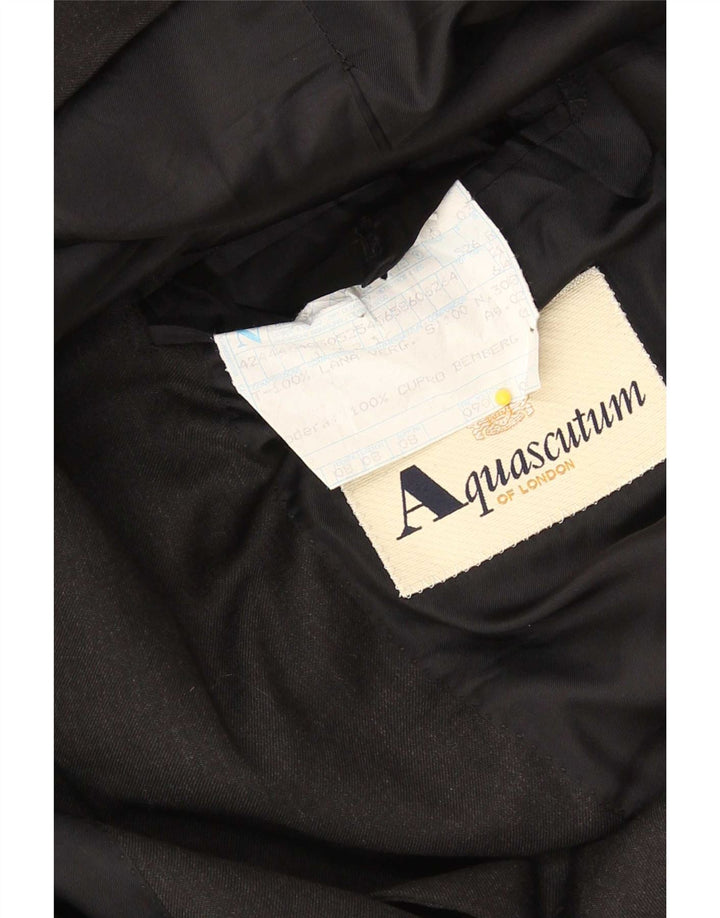 Jachetă pentru bărbați Aquascutum cu 3 nasturi IT 52 XL Negru Cupro