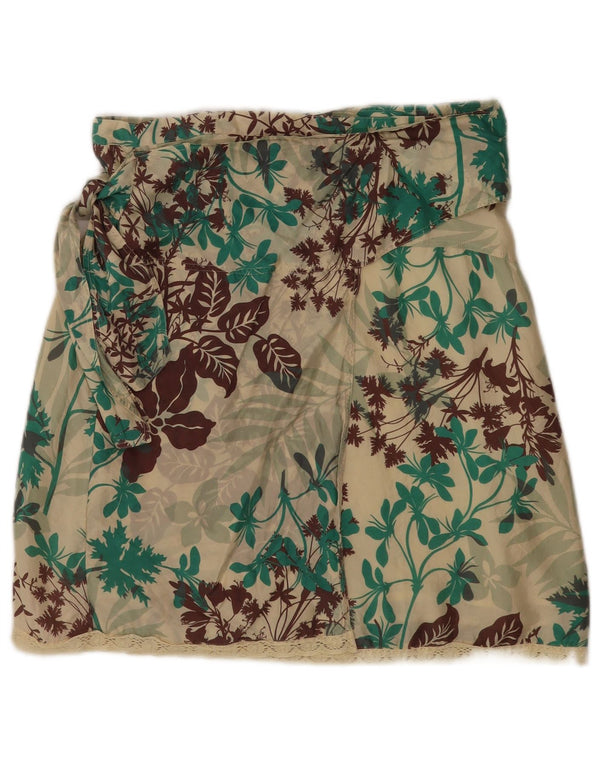 Vintage Womens Wrap Skirt Large W34 Green Floral
