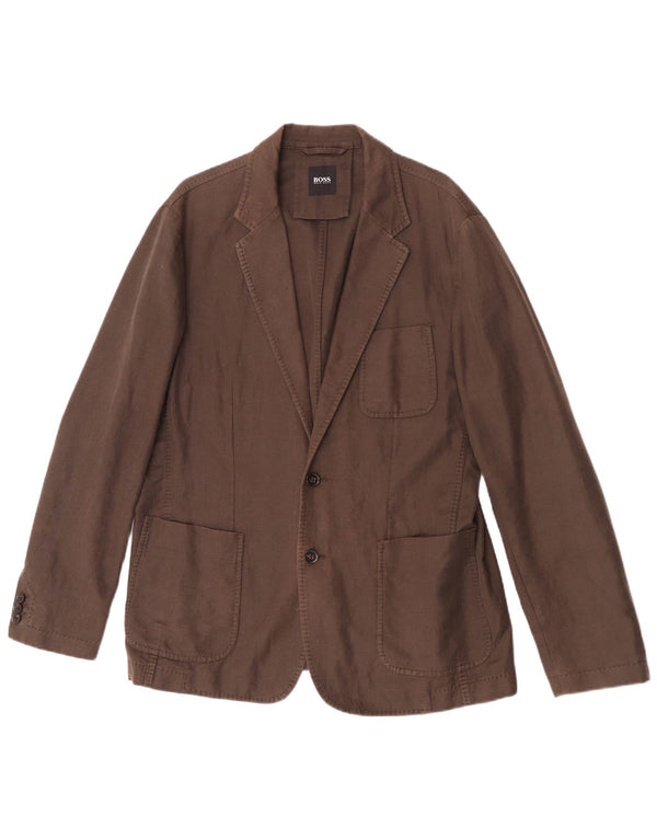 Blazer pentru bărbați Hugo Boss, cu 2 nasturi, EU 52 XL, in maro