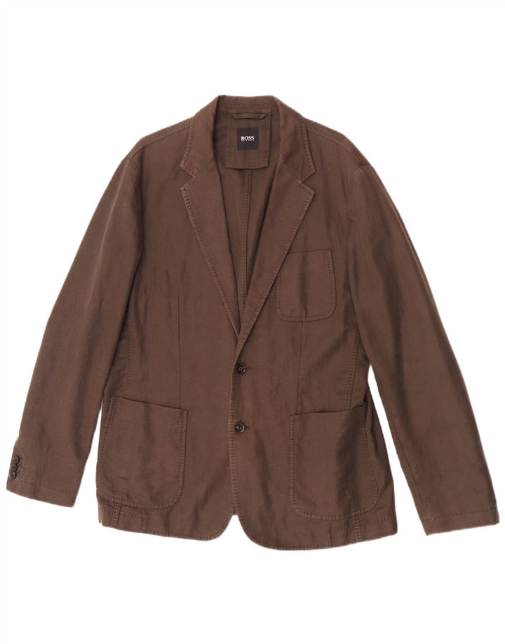 Blazer pentru bărbați Hugo Boss, cu 2 nasturi, EU 52 XL, in maro