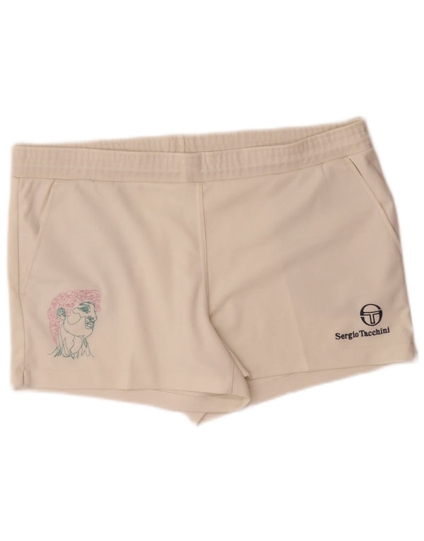 Sergio Tacchini Pantaloni scurți sport grafic pentru bărbați IT 54 XL Poliester alb