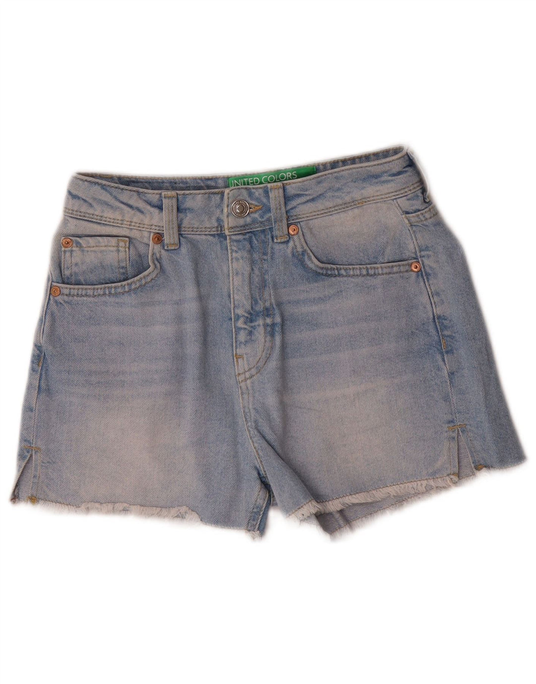 Pantaloni scurți din denim pentru femei BENETTON W25 XS Bumbac albastru