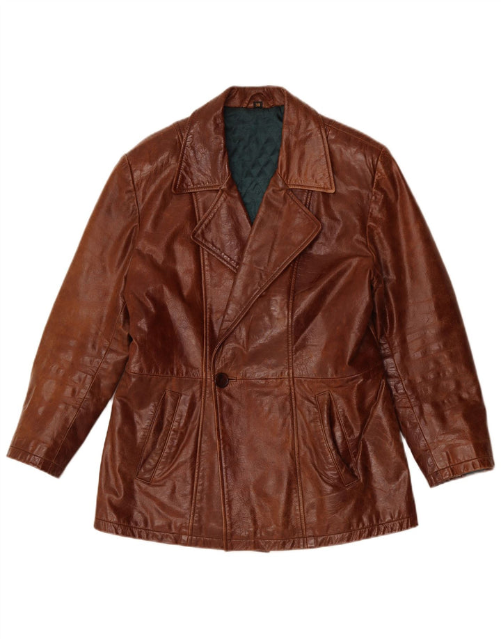 Palton din piele pentru bărbați VINTAGE UK 38 Piele maro medie