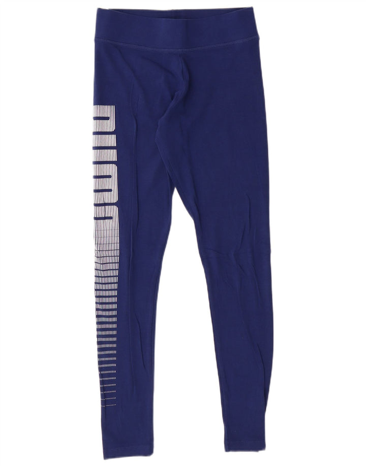 Leggings grafic PUMA pentru femei UK 10 Small Blue Bumbac
