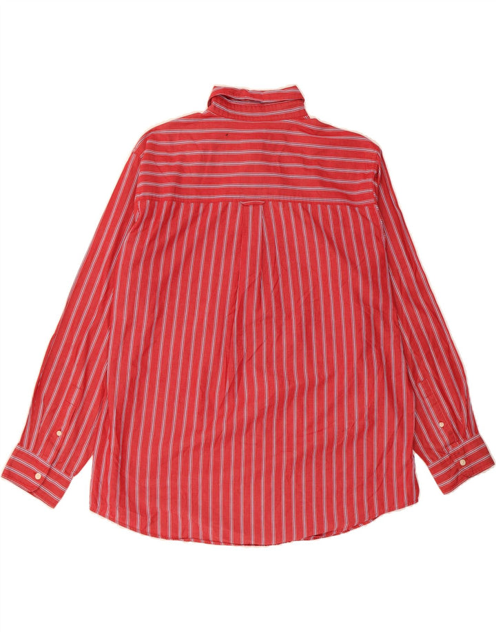 CHAPS Mens Shirt XL Red Striped Cotton Vintage Chaps and Second-Hand Chaps from Messina Hembry 
