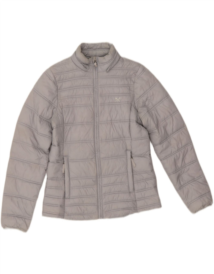 Crew Clothing Jachetă căptușită pentru femei UK 12 Medium Gri Nylon