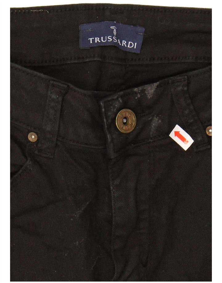 TRUSSARDI Womens Cropped Jeans Medium W30 L26 Black Cotton