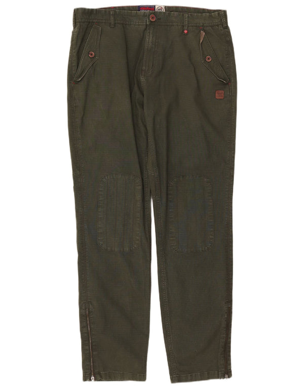 MISTRAL Pantaloni chino subțiri pentru bărbați IT 54 2XL L38 L33 Kaki Bumbac