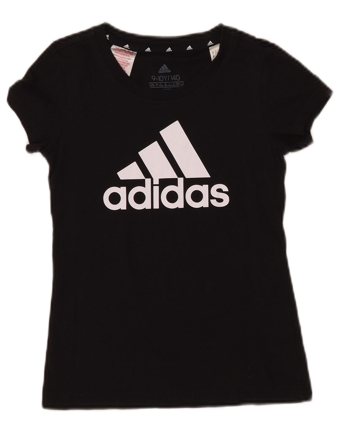 Tricou grafic ADIDAS pentru baieti Top 9-10 ani bumbac negru
