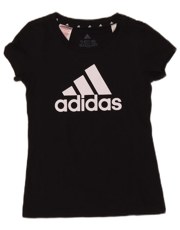 Tricou grafic ADIDAS pentru baieti Top 9-10 ani bumbac negru