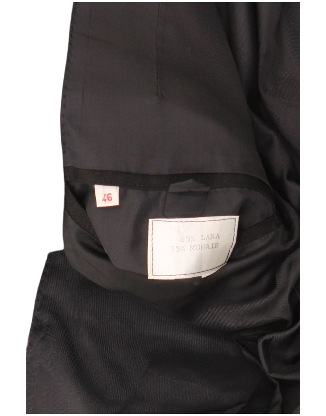 VINTAGE Set bărbați 1 nasture 2 piese IT 46 Small W29 L29 Lână neagră