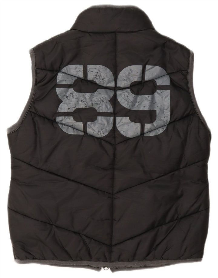 Dkny Gilet grafic căptușit pentru femei UK 14 Medium Black Nylon
