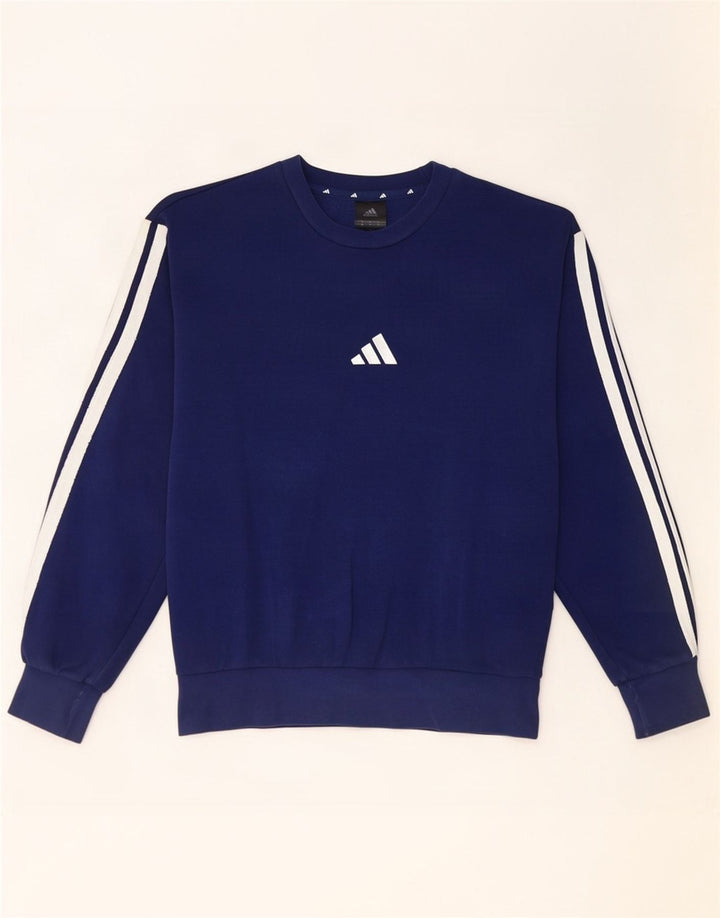 Hanorac pentru bărbați Adidas Jumper mediu din bumbac bleumarin