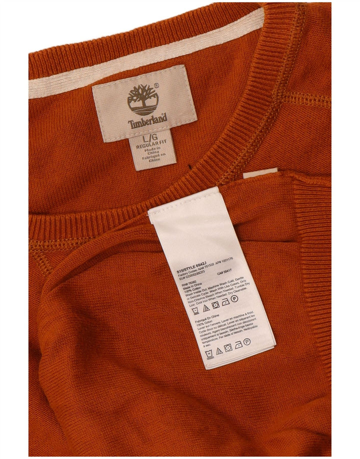 Pulover Timberland pentru bărbați, cu croială normală, cu gâtul turn, bumbac mare portocaliu