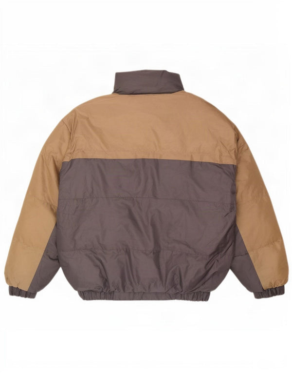 Jachetă căptușită vintage pentru bărbați UK 40 mare, gri, poliester color bloc