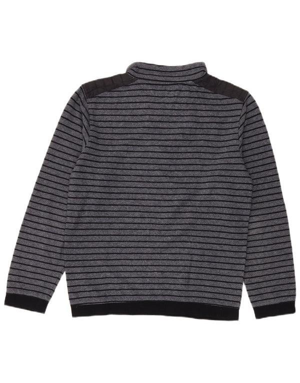 Essentials Mens Top Long Sleeve Small Navy Blue Striped