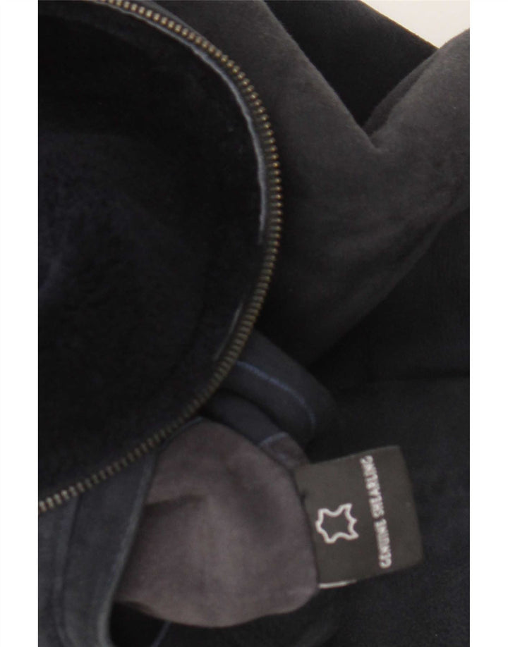 CPL1953 Jachetă Bomber din shearling pentru femei UK 20 2XL bleumarin din shearling