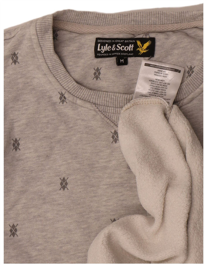 Hanorac Lyle & Scott pentru bărbați, cu model abstract, pulover, bumbac, gri mediu