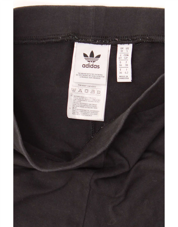 Leggings pentru femei Adidas UK 10 mic bumbac negru