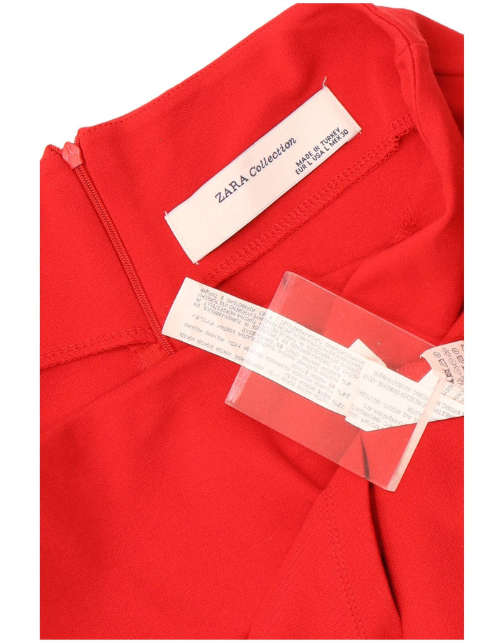Fusta creion pentru femei Zara, mare W30, viscoza rosie