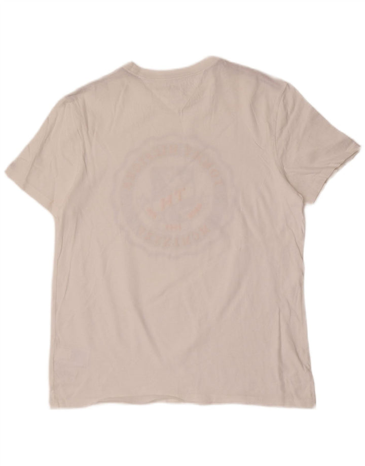 Tricou grafic Tommy Hilfiger pentru bărbați Top mediu din bumbac alb