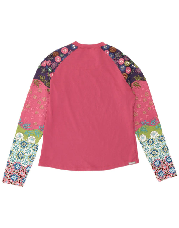The North Face Tricot cu mânecă lungă cu grafică pentru femei UK 14 Large Pink Floral
