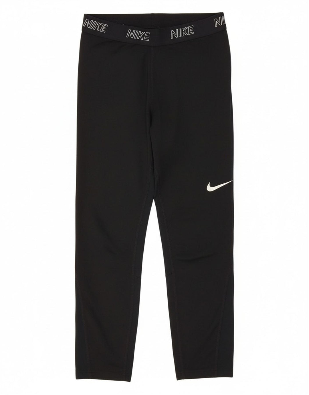 NIKE Womens Dri Fit Crop Graphic Leggings UK 12 Medium  Black