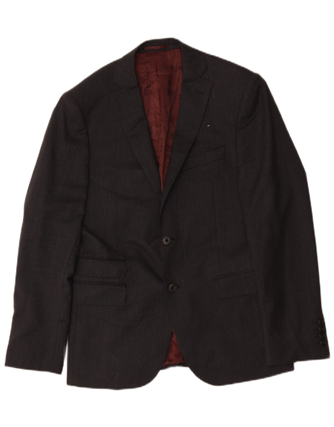Jachetă pentru bărbați Marks & Spencer, slim fit, cu 2 nasturi, UK 38, lână, gri mediu