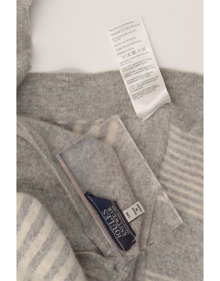 JOULES Pulover Poncho Cardigan pentru femei UK 10 Lână cu dungi gri mici
