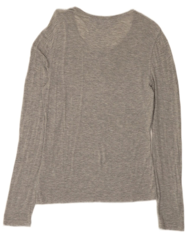 Sergio Tacchini Top grafic pentru femei cu mânecă lungă UK 6 XS gri viscoză
